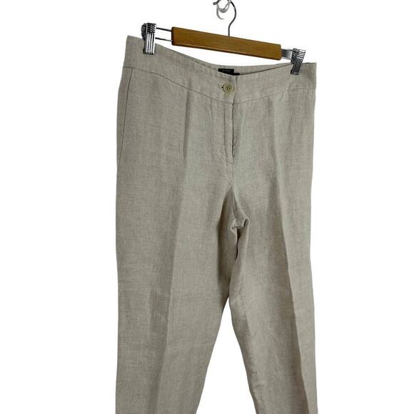 Talbots Heritage Linen Straight Leg High Waist Beige Trousers Pants SZ 6 Neutral - Picture 5 of 13